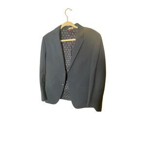 Crown & Ivy Mens Suit Blazer Sport Coat Jacket Sz 40S Blue 2 Button Lined 2 Wool